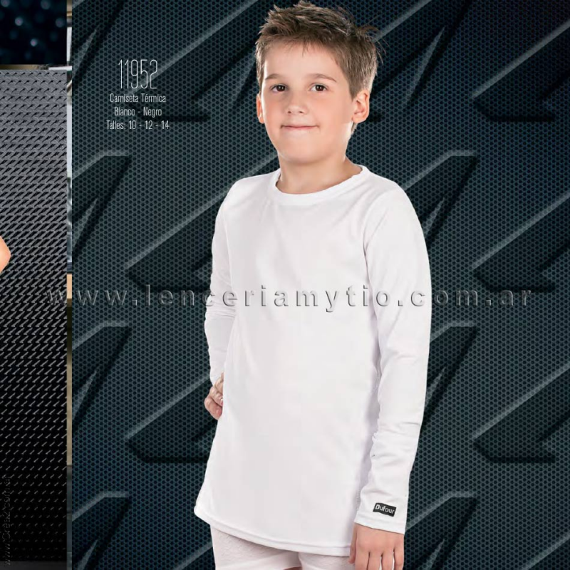 camiseta termica niño blanca